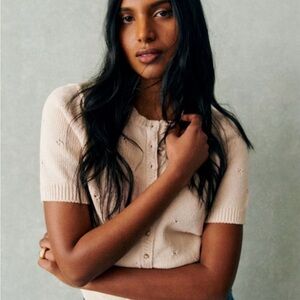 EUC Sezane Kyle Short Sleeve Sweater